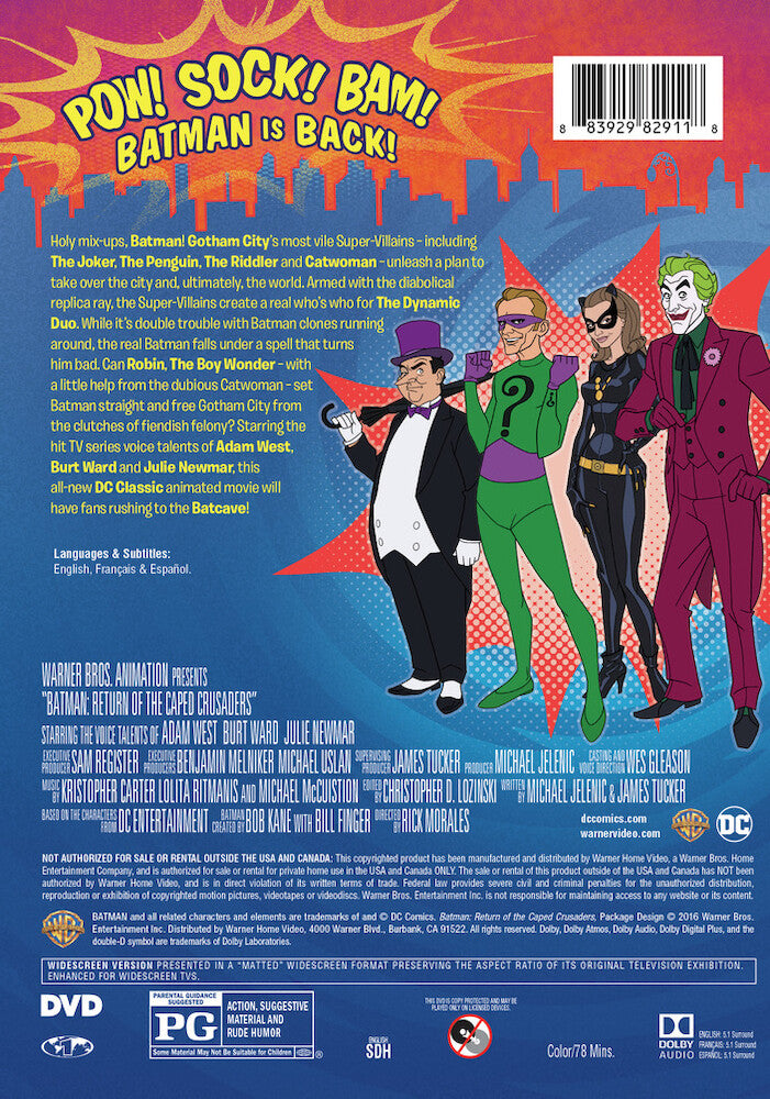 batman: return of the caped crusaders - Back Panel - DVD