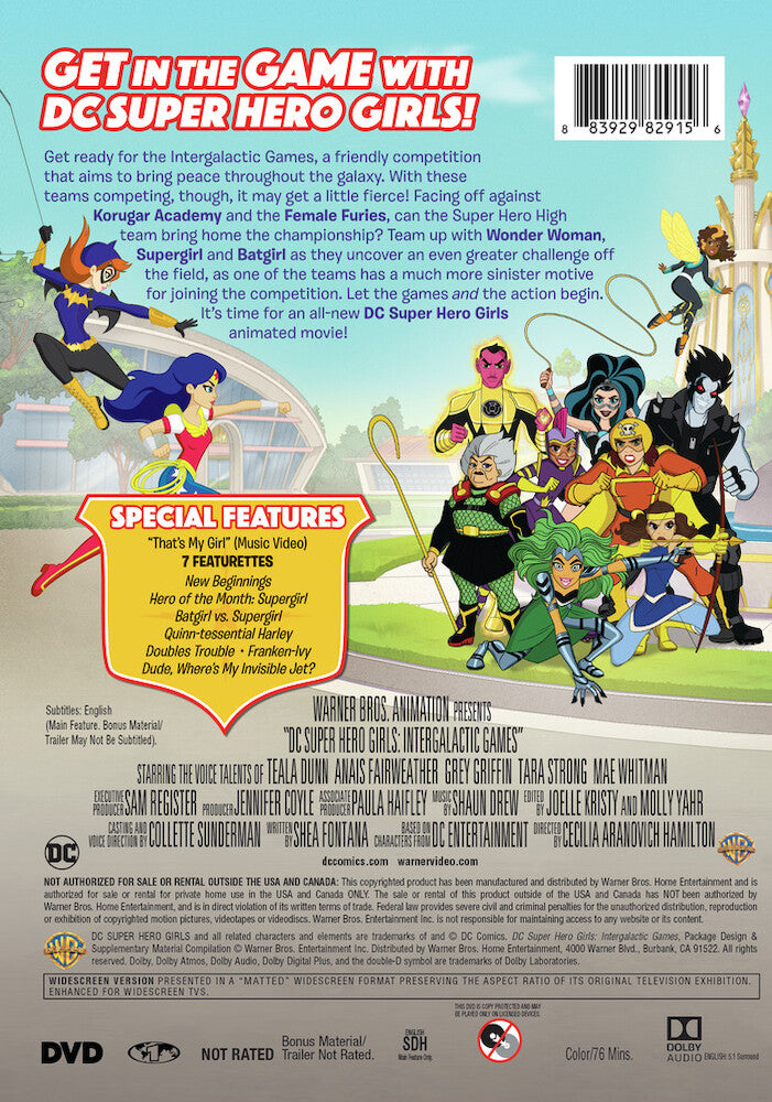 dc super hero girls: intergalactic games - Back Panel - DVD