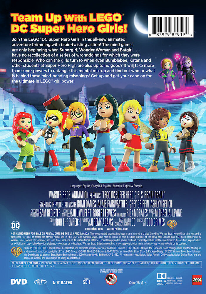 lego dc super hero girls: brain drain - Back Panel - DVD