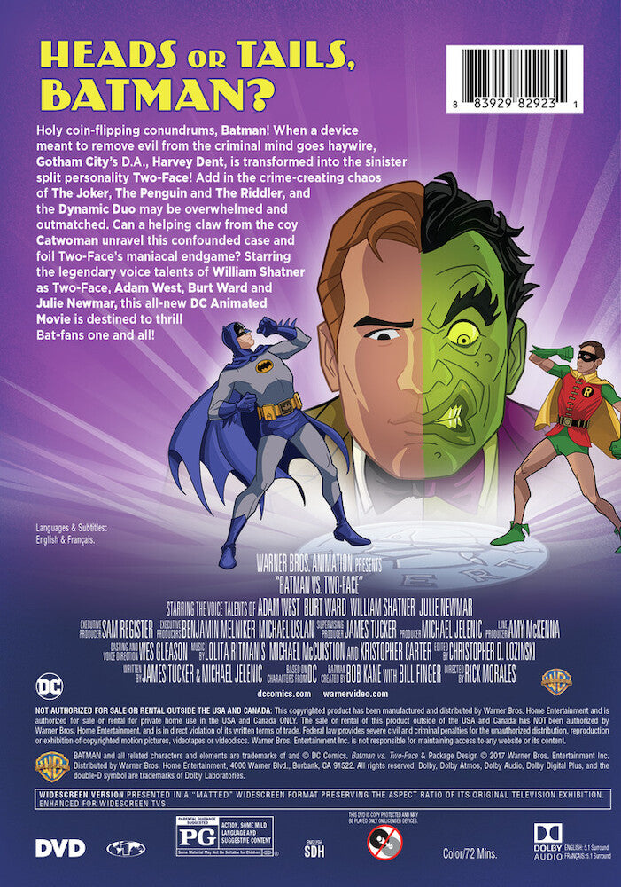 batman vs. two-face - Back Panel - DVD