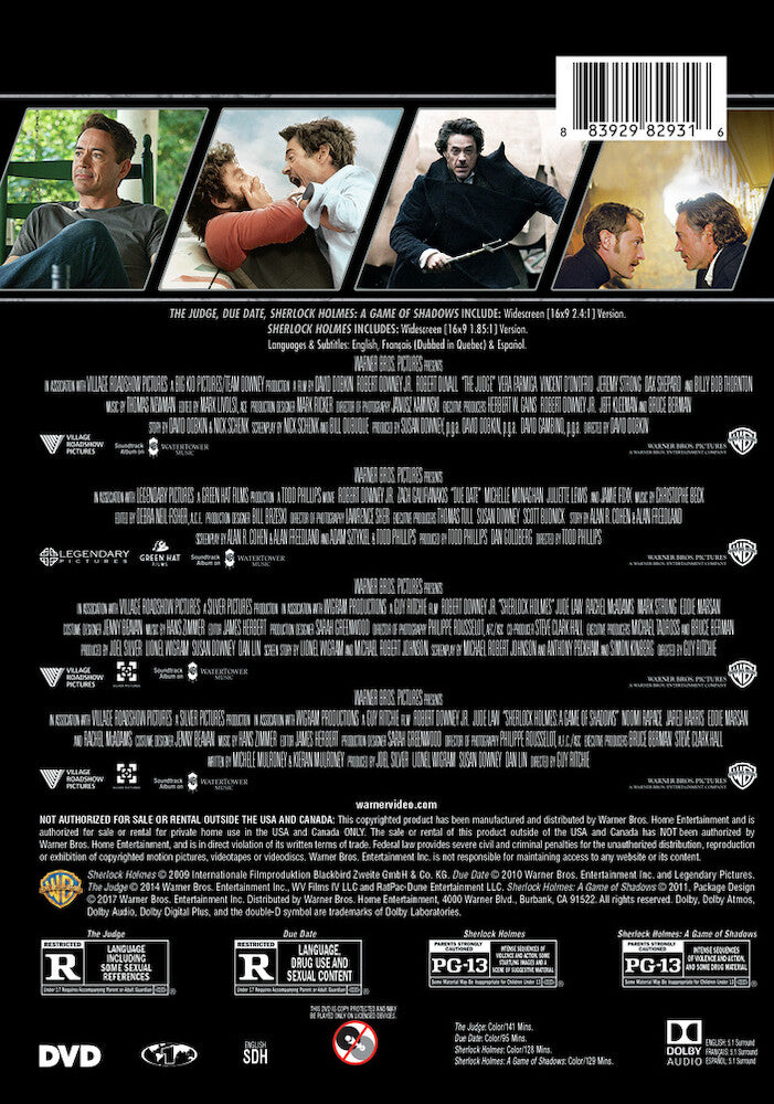 4 film favorites: robert downey jr - Back Panel - DVD