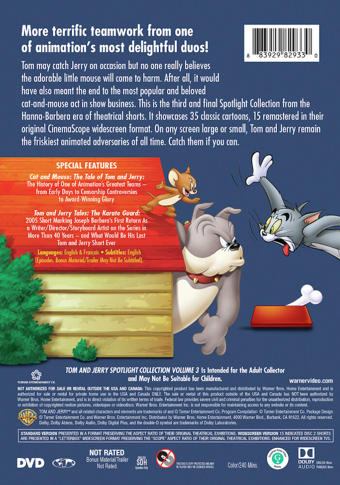 tom and jerry spotlight collection: vol. 3 - Back Panel - DVD