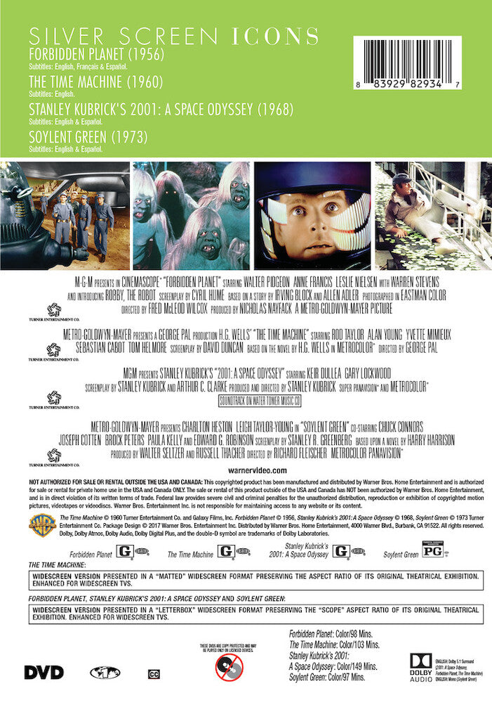 silver screen icons: sci-fi - Back Panel - DVD