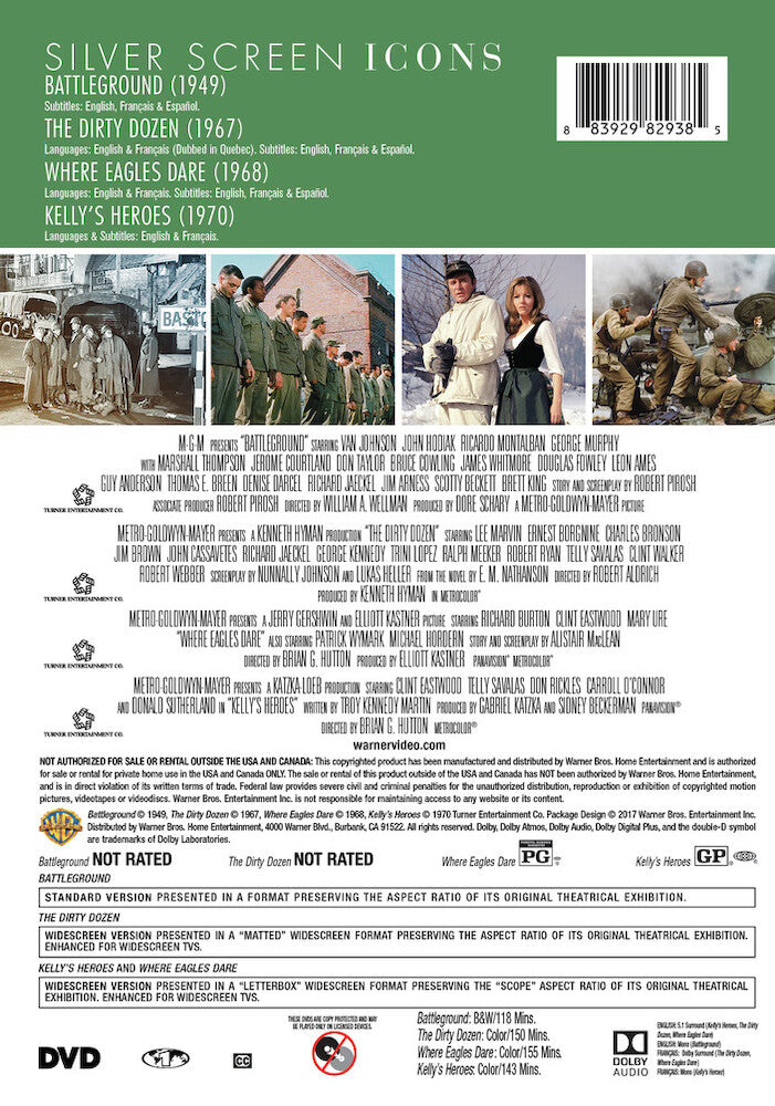 silver screen icons: world war ii-battlefront europe - Back Panel - DVD