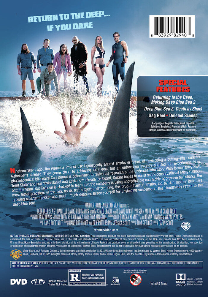 deep blue sea 2 - Back Panel - DVD