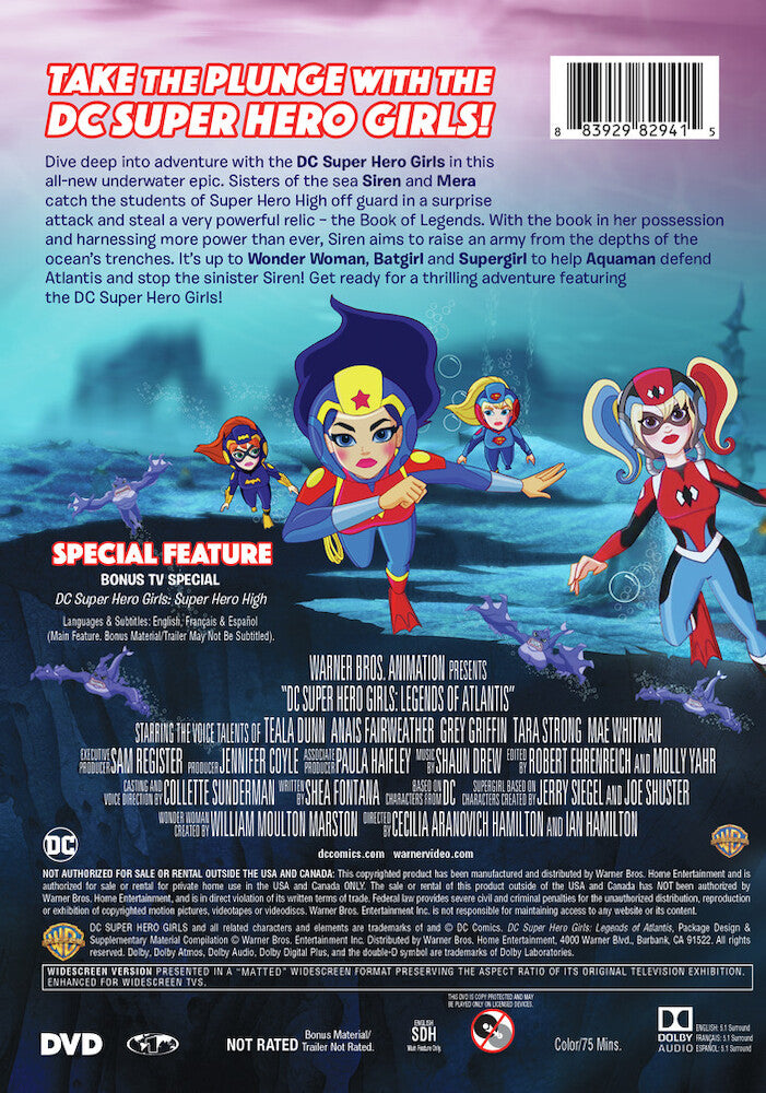 dc super hero girls: legends of atlantis - Back Panel - DVD