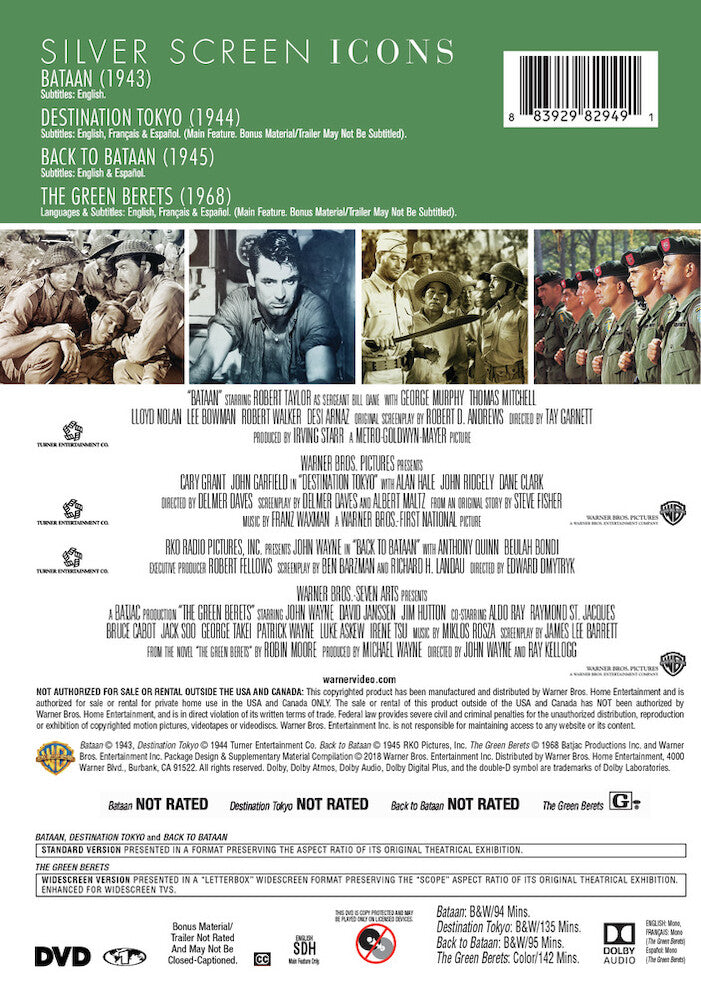 silver screen icons: war-battlefront asia - Back Panel - DVD