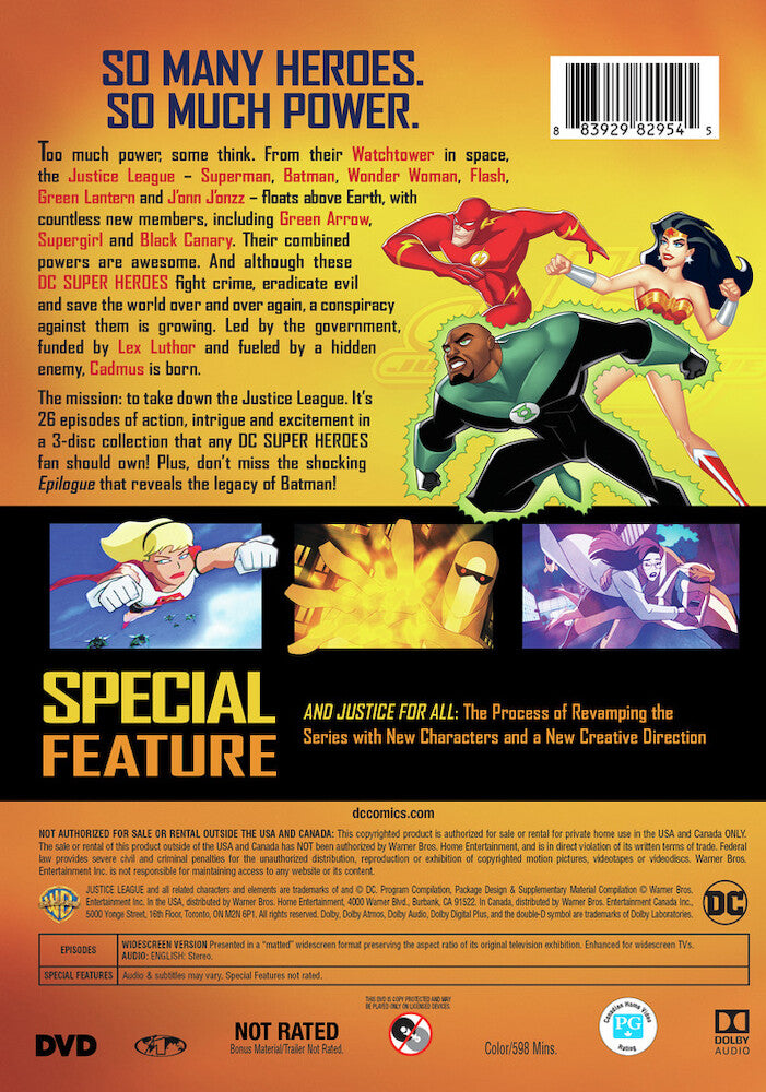 justice league unlimited: the complete first season - Back Panel - DVD