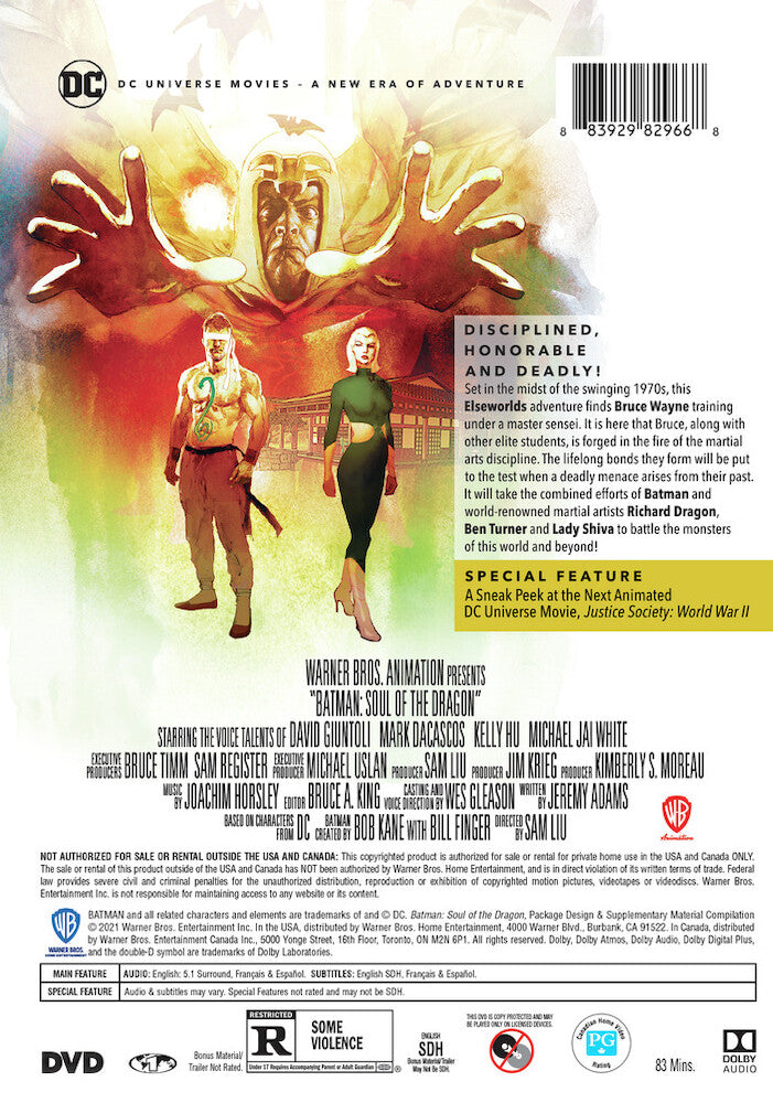 batman: soul of the dragon - Back Panel - DVD