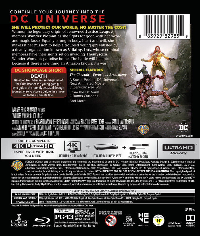 wonder woman: bloodlines - Back Panel - 4K UHD