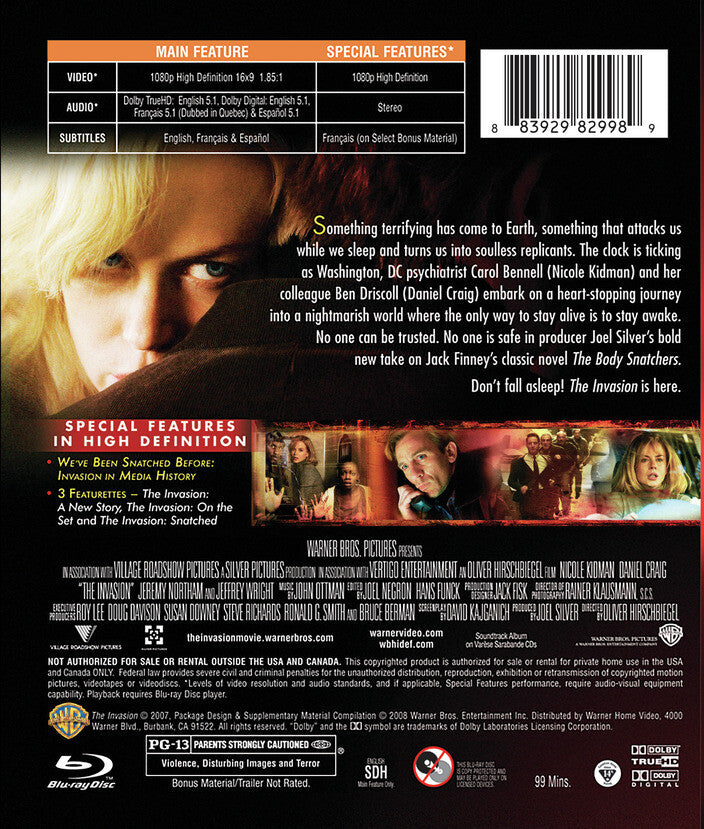 the invasion - Back Panel - Blu-ray