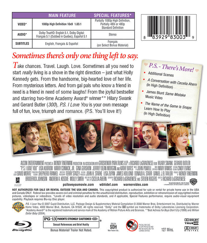 P. S. I Love You [Blu-ray] - Back Panel - 