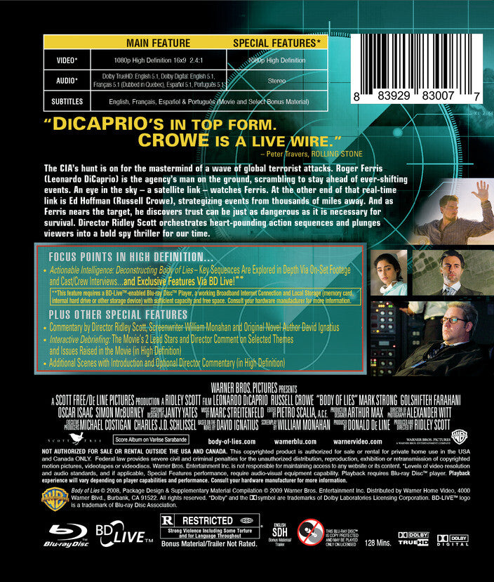 Body of Lies [Blu-ray] - Back Panel - 