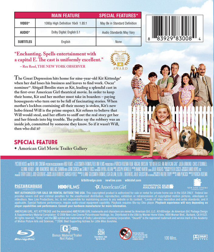 Kit Kittredge: An American Girl - Back Panel - 