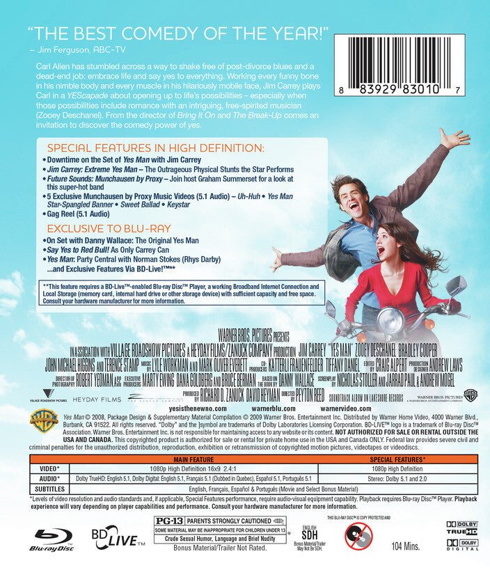 yes man - Back Panel - Blu-ray