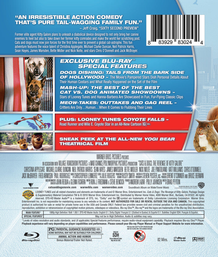 Cats & Dogs: The Revenge of Kitty Galore [Blu-ray] - Back Panel - 