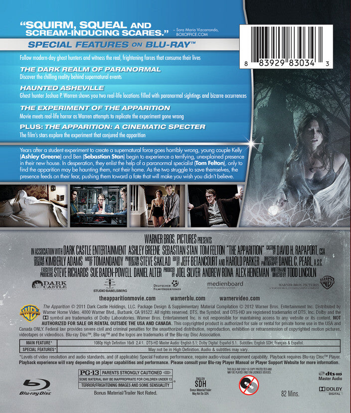 The Apparition [Blu-ray] - Back Panel - 