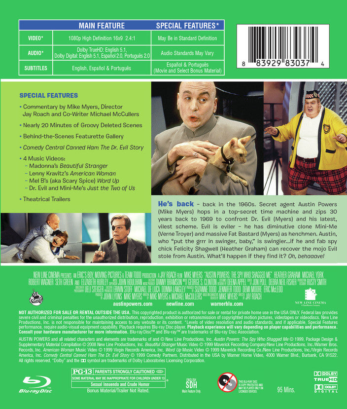 austin powers: the spy who shagged me - Back Panel - Blu-ray
