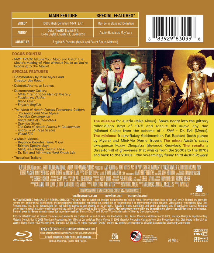 austin powers: goldmember - Back Panel - Blu-ray