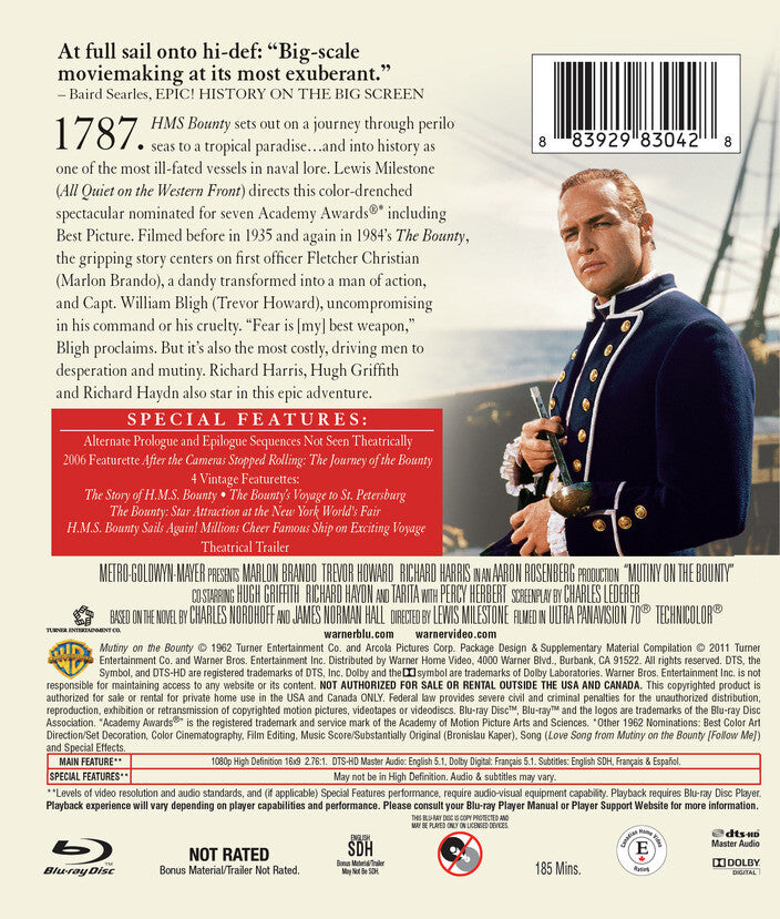 Mutiny on the Bounty (1962) [Blu-ray] - Back Panel - 