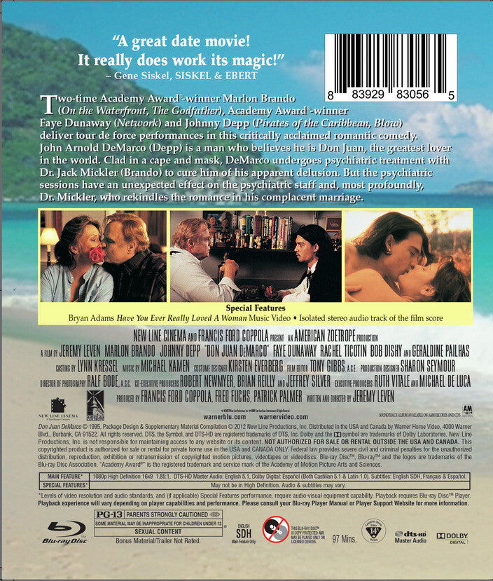 Don Juan DeMarco [Blu-ray] - Back Panel - 