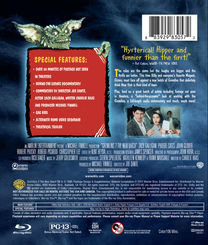 gremlins 2: the new batch - Back Panel - Blu-ray