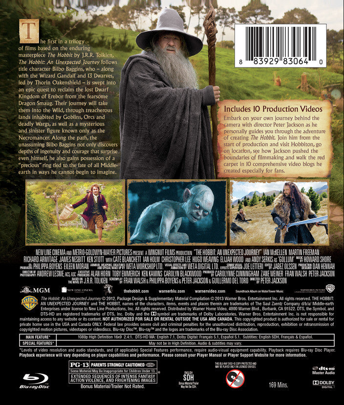 the hobbit: an unexpected journey - Back Panel - Blu-ray