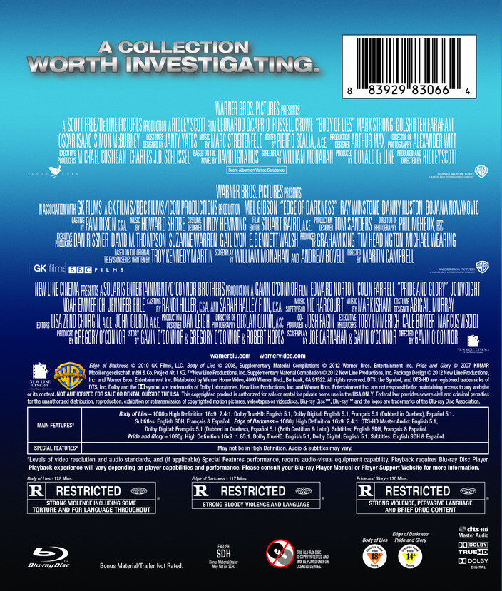 body of lies/edge of dark/pride & glo - Back Panel - Blu-ray