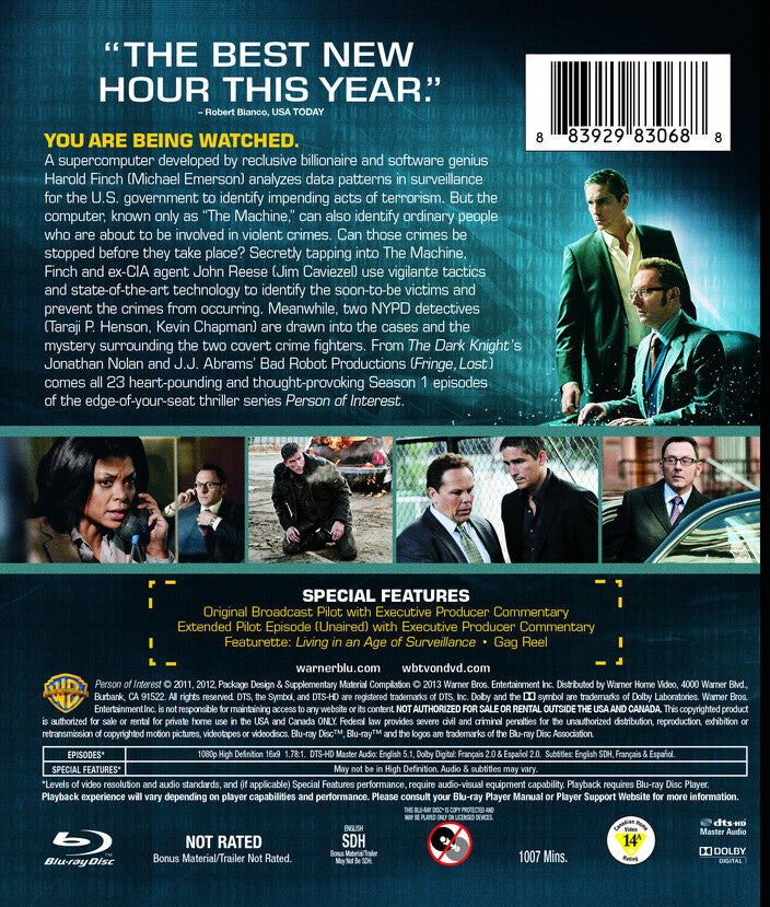 Person of Interest: The Complete First Season [Blu-ray] - Back Panel - 