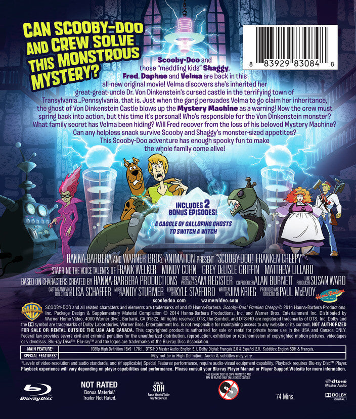 scooby - doo! frankencreepy - Back Panel - Blu-ray