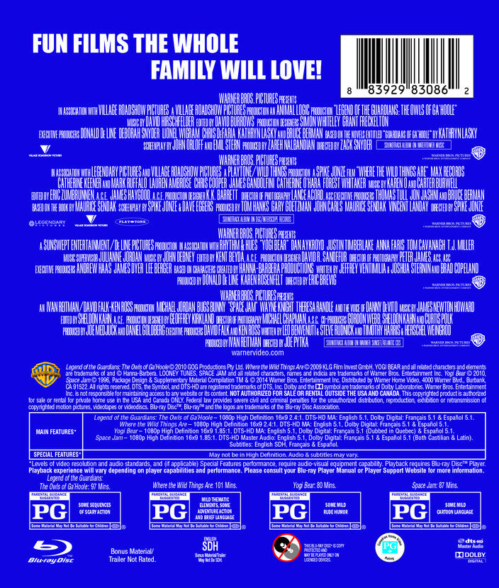 4 Film Favorites: Family Adventures [Blu-ray] - Back Panel - 