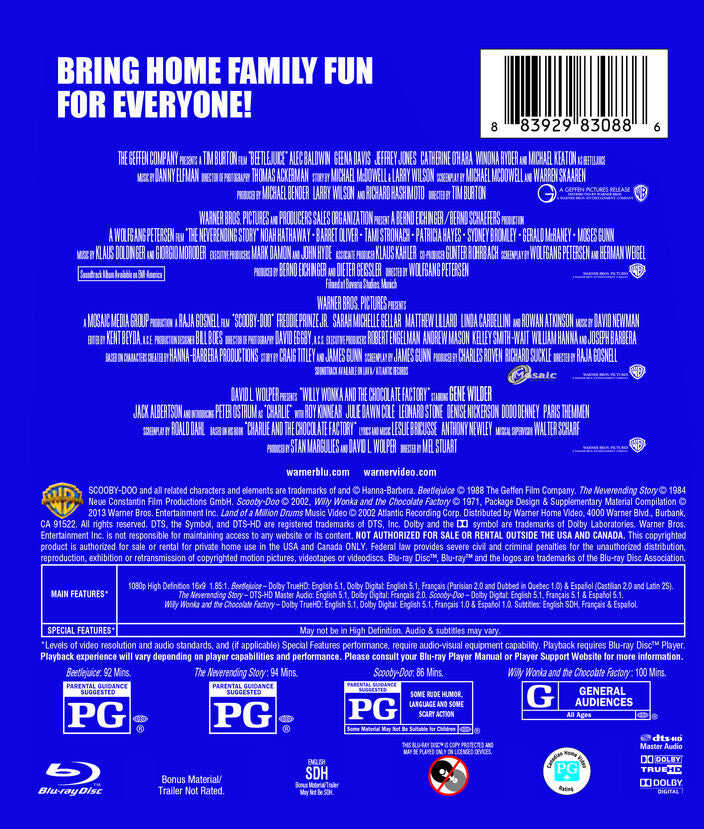 4 film favorites: family fantasy collection - Back Panel - Blu-ray