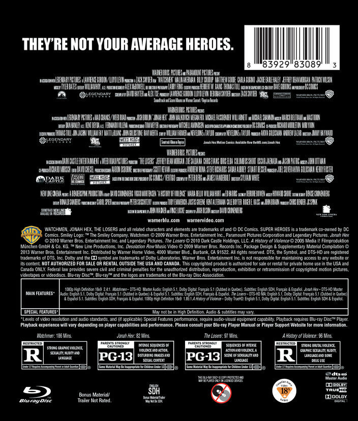 4 film favorites: comics collection - Back Panel - Blu-ray