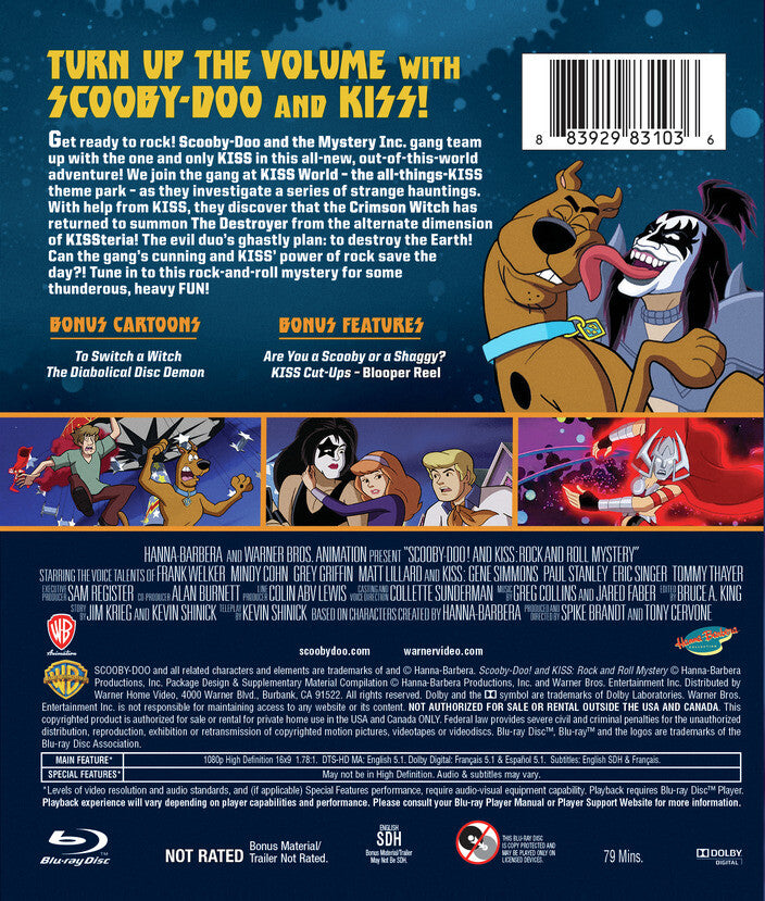 scooby-doo! & kiss: rock & roll mystery - Back Panel - Blu-ray