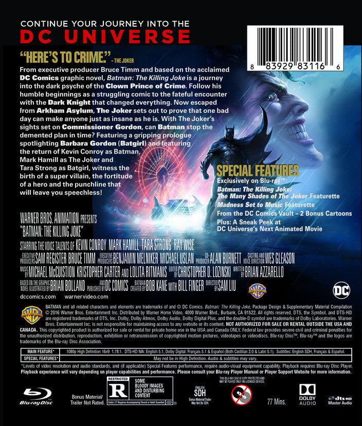 batman: the killing joke - Back Panel - Blu-ray