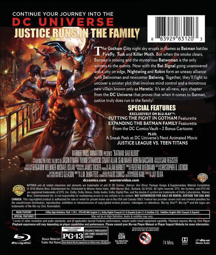 batman: bad blood deluxe edition - Back Panel - Blu-ray