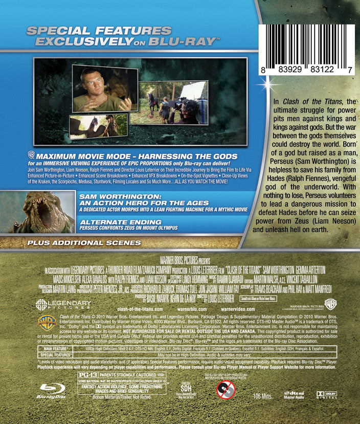 Clash of the Titans (2010) - Back Panel - 