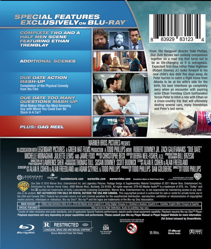 Due Date [Blu-ray] - Back Panel - 