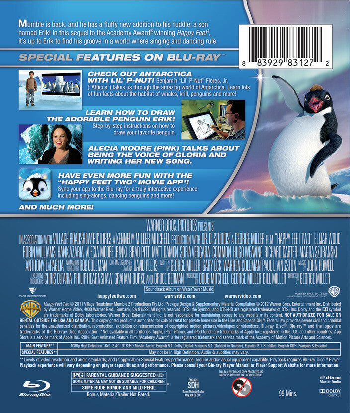 happy feet 2 - Back Panel - Blu-ray