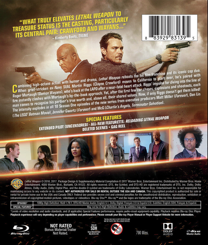 lethal weapon: the complete first season - Back Panel - Blu-ray