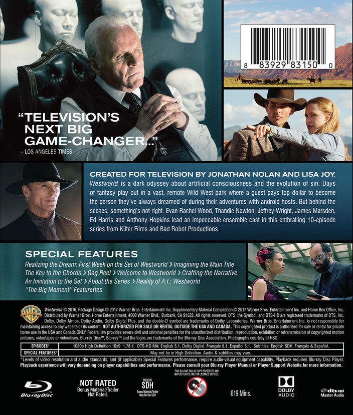 westworld: the complete first season - Back Panel - Blu-ray