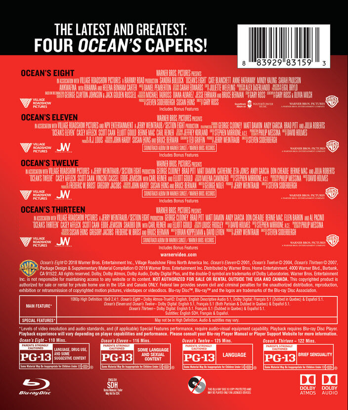 ocean's 8 collection - Back Panel - Blu-ray