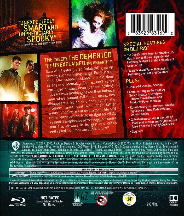 supernatural: the complete first season - Back Panel - Blu-ray
