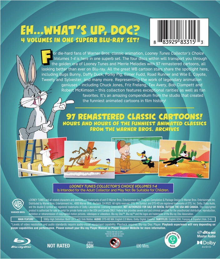 looney tunes collectors choice coll: v1-4 - Back Panel - Blu-ray