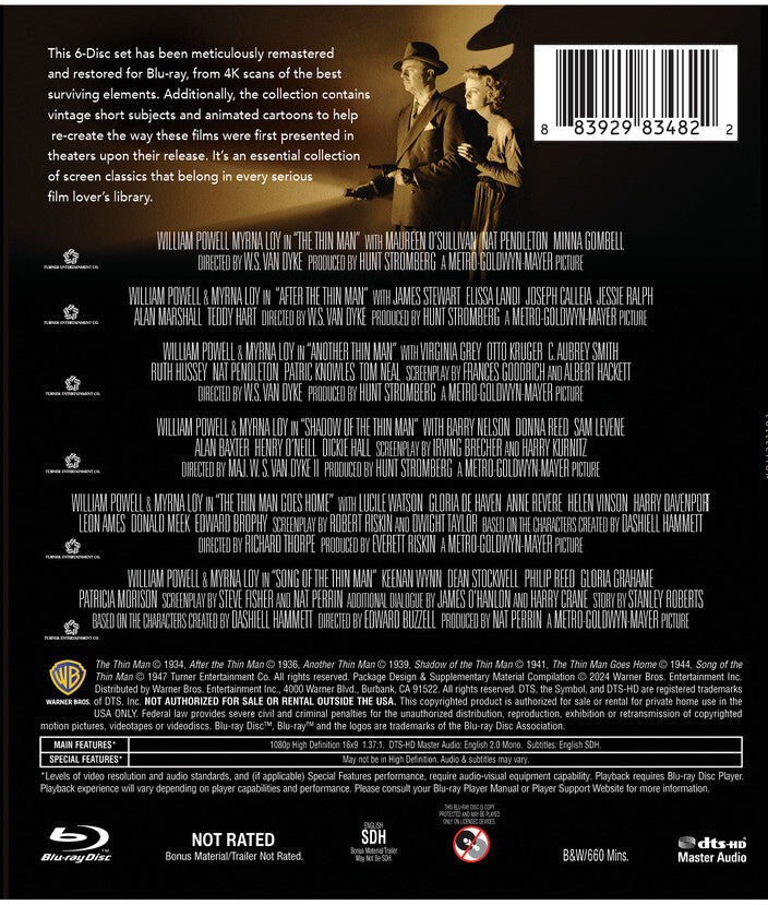 the complete thin man collection [6 disc collection) - Back Panel - Blu-ray