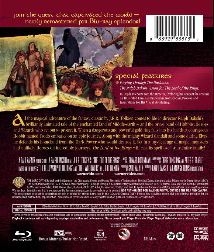 lord of the rings: animated - Back Panel - Blu-ray