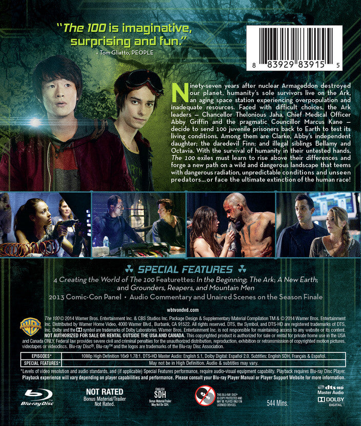 the 100: the complete first season - Back Panel - Blu-ray