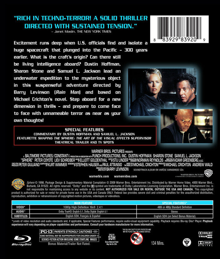sphere - Back Panel - Blu-ray