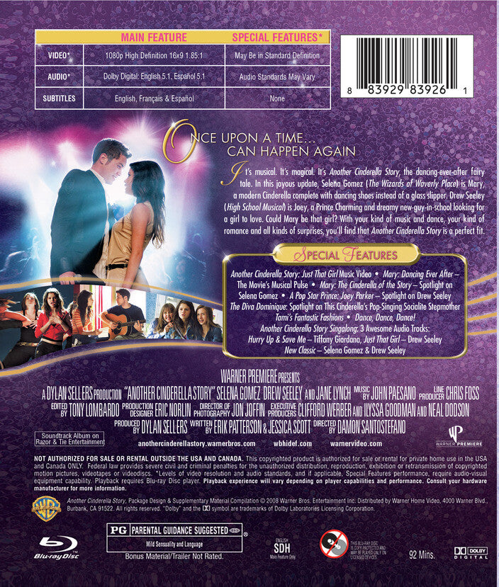 another cinderella story - Back Panel - Blu-ray