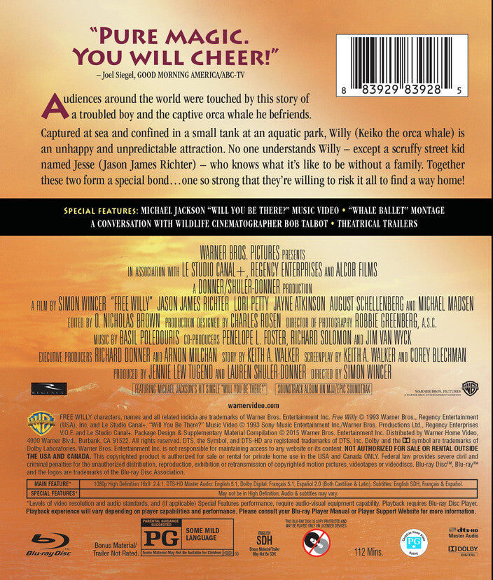 free willy - Back Panel - Blu-ray